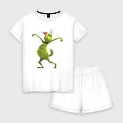 Женская пижама с шортиками хлопок Гринч в предвкушении нового года