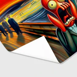 Бумага для упаковки 3D Зойдберг кричит на картине Эдварда Мунка - мем - фото 2