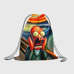 Рюкзак-мешок 3D Зойдберг кричит на картине Эдварда Мунка - мем