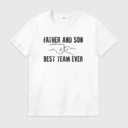 Мужская футболка хлопок Отец и сын лучшая команда в мире