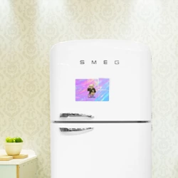 Магнитный плакат 3Х2 Дьявол носит Пурада пародия с белой кошкой - фото 2