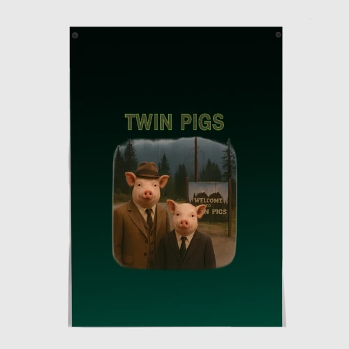 Постер Twin Pigs пародия  
