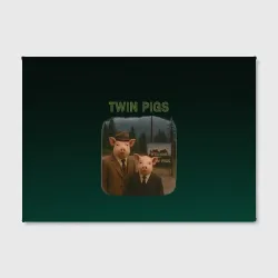 Холст прямоугольный Twin Pigs пародия   - фото 2