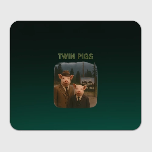 Прямоугольный коврик для мышки Twin Pigs пародия  