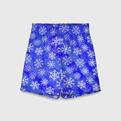 Детские спортивные шорты 3D Узор зимний