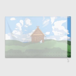 Флаг 3D Славянский стиль - уродливый свитер - избушка пиксельная - фото 2