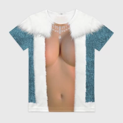 Женская футболка 3D Костюм неправильной снегурочки на новый год