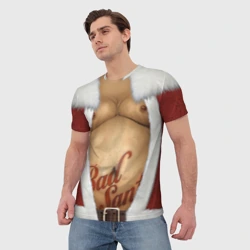 Мужская футболка 3D Костюм деда мороза на новый год - фото 2