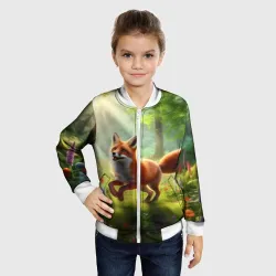 Детский бомбер 3D Russian fox in a fabulous forest - фото 2
