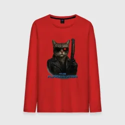 Мужской лонгслив хлопок The purrminator