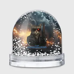 Игрушка Снежный шар The purrminator кот терминатор