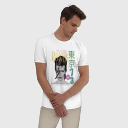 Мужская пижама с белой футболкой хлопок David Bowie - Live in Tokyo '73 - фото 2