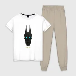 Женская пижама с белой футболкой хлопок Kaiju 