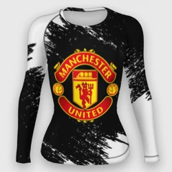 Женский рашгард 3D Манчестер Юнайтед белые краски 