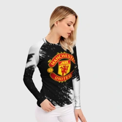 Женский рашгард 3D Манчестер Юнайтед белые краски  - фото 2