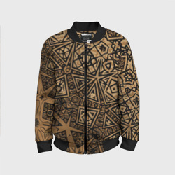 Детский бомбер 3D Золотая метаморфоза на черном