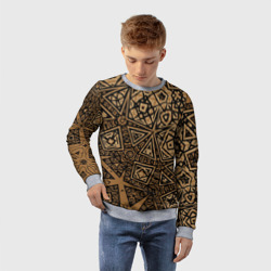 Детский свитшот 3D Золотая метаморфоза на черном - фото 2