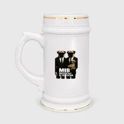 Кружка пивная Mib мопсы в черном
