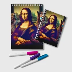 Блокнот Джоконда с двумя лисами - стимпанк