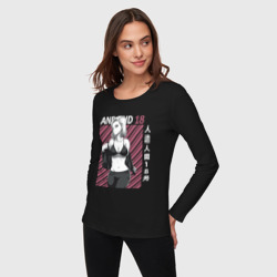 Женский лонгслив хлопок Драконий жемчуг Андроид 18 в лифчике - фото 2