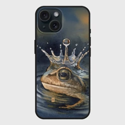 Чехол силиконовый для Apple iPhone 15 матовый Акварельная Царевна-лягушка и капля