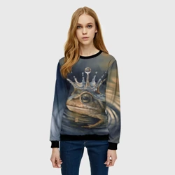 Женский свитшот 3D Акварельная Царевна-лягушка и капля - фото 2