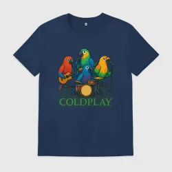 Мужская футболка хлопок Coldplay из попугаев