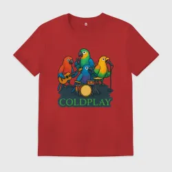 Мужская футболка хлопок Coldplay из попугаев