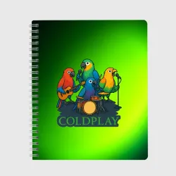 Тетрадь Coldplay группа из попугаев