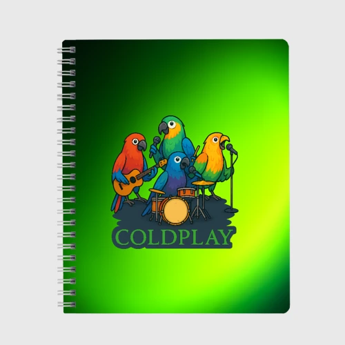 Тетрадь Coldplay группа из попугаев