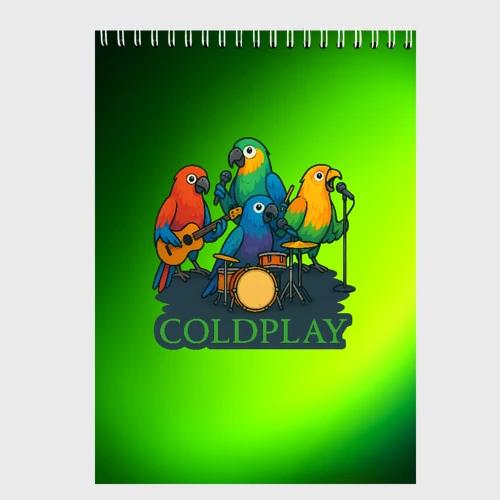 Скетчбук Coldplay группа из попугаев