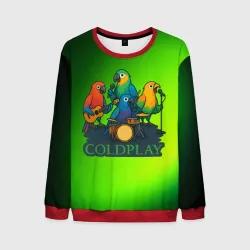 Мужской свитшот 3D Coldplay группа из попугаев