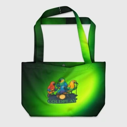 Пляжная сумка 3D Coldplay группа из попугаев