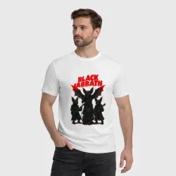 Мужская футболка хлопок Black Sabbath в виде летучих мышей - фото 2