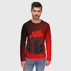 Мужской лонгслив 3D Black Sabbath летучие мыши - фото 2