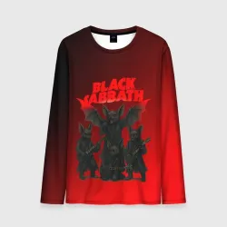 Мужской лонгслив 3D Black Sabbath летучие мыши