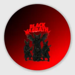 Круглый коврик для мышки Black Sabbath летучие мыши