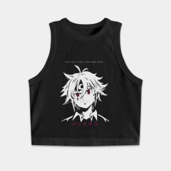 Женская укороченная майка-топ хлопок Мелиодас Семь смертных грехов 