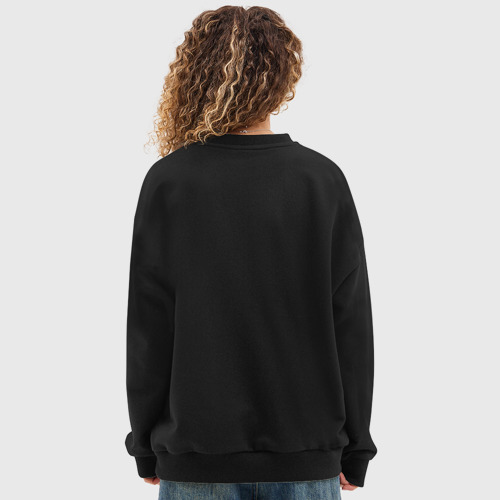 Женский свитшот oversize без начеса хлопок с принтом hey boo привидение - картинка 4 Женский свитшот oversize без начеса хлопок hey boo привидение - фото 4