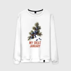 Мужской свитшот хлопок My great january - можжевельник