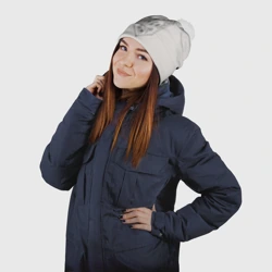 Шапка 3D c помпоном Папа всё может - чёрная надпись - фото 2