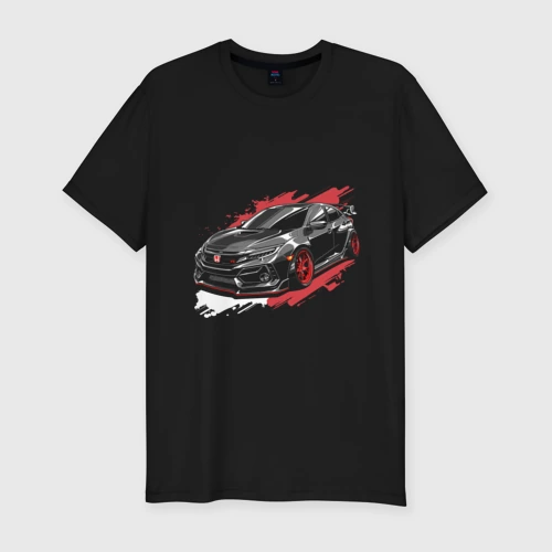 Мужская футболка хлопок Slim Honda твоя любимая машина