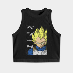 Женская укороченная майка-топ хлопок Драконий жемчуг Вегета