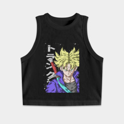 Женская укороченная майка-топ хлопок Драконий жемчуг Транкс из будущего