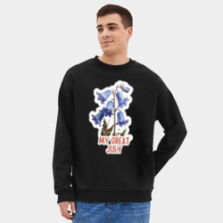 Мужской свитшот oversize без начеса хлопок My great july - колокольчики - фото 2