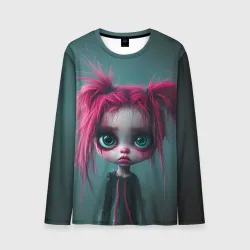 Мужской лонгслив 3D Девочка эмо