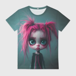 Женская футболка 3D Девочка эмо
