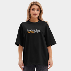 Женская футболка Oversize хлопок premium Hoa hoa hoa season - фото 2