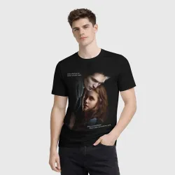 Мужская футболка 3D Белла и Эдвард: lion fell in love with the lamb meme - фото 2