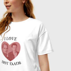 Женская футболка хлопок Oversize Hot dads Twilight meme - фото 2